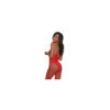 Bodystocking rouge seins nus effet bustier 